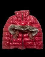 2012 RARE Burberry Black Label Real Fur Jacket - Red
