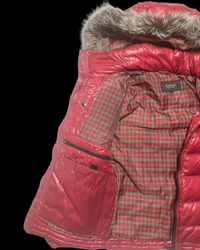 2012 RARE Burberry Black Label Real Fur Jacket - Red