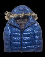 2012 RARE Burberry Black Label Real Fur Jacket - Blue