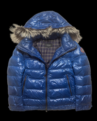 2012 RARE Burberry Black Label Real Fur Jacket - Blue