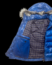 2012 RARE Burberry Black Label Real Fur Jacket - Blue