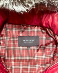 2012 RARE Burberry Black Label Real Fur Jacket - Red