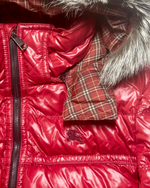 2012 RARE Burberry Black Label Real Fur Jacket - Red