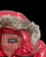 2012 RARE Burberry Black Label Real Fur Jacket - Red