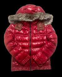 2012 RARE Burberry Black Label Real Fur Jacket - Red