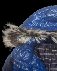 2012 RARE Burberry Black Label Real Fur Jacket - Blue