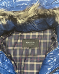 2012 RARE Burberry Black Label Real Fur Jacket - Blue