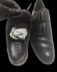 2000's Gucci Black Leather Low-Top Sneakers (Tom Ford Era) - EU 42.5 / UK 8.5