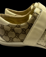 Gucci GG Monogram Leather Sneakers – Beige – UK 7.5 / EU 41.5