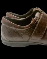 Gucci GG Monogram Leather Sneakers – Chocolate Brown – UK 8 / EU 42