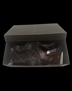 Gucci GG Monogram Leather Sneakers – Chocolate Brown – UK 8 / EU 42