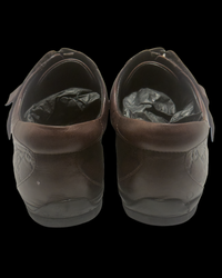 Gucci GG Monogram Leather Sneakers – Chocolate Brown – UK 8 / EU 42
