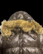 JohnBull Fur Hood Down Puffer Jacket - Metallic Brown/Gold