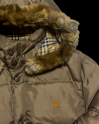 2000’s Burberry Black Label Real Fur Jacket - Khaki