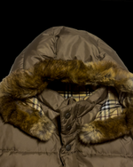 2000’s Burberry Black Label Real Fur Jacket - Khaki
