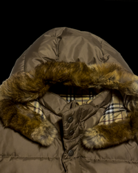 2000’s Burberry Black Label Real Fur Jacket - Khaki