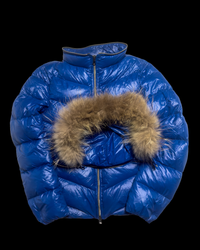 Nicole Club Fur Hood Puffer Jacket - Blue