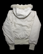 Prada Sport Fur-Trimmed Hooded Bomber Jacket – Cream