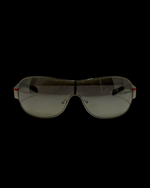 Prada Sport Linea Rossa SPS 54H Shield Sunglasses – Black/Silver