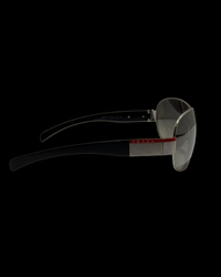 Prada Sport Linea Rossa SPS 54H Shield Sunglasses – Black/Silver