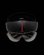Prada Sport Linea Rossa SPS 54H Shield Sunglasses – Black/Silver