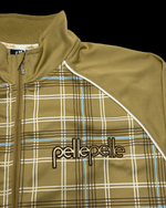 Pelle Pelle Plaid Full-Zip Track Jacket – Tan/Khaki