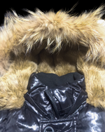 RARE Semantic Design Fur Hood Puffer Jacket - Black