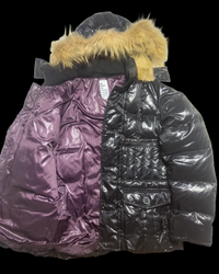 RARE Semantic Design Fur Hood Puffer Jacket - Black