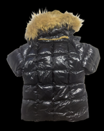 RARE Semantic Design Fur Hood Puffer Jacket - Black