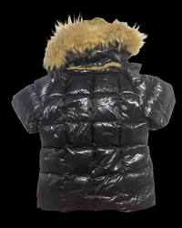 RARE Semantic Design Fur Hood Puffer Jacket - Black