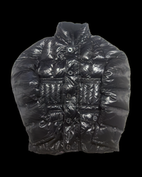 RARE Semantic Design Fur Hood Puffer Jacket - Black